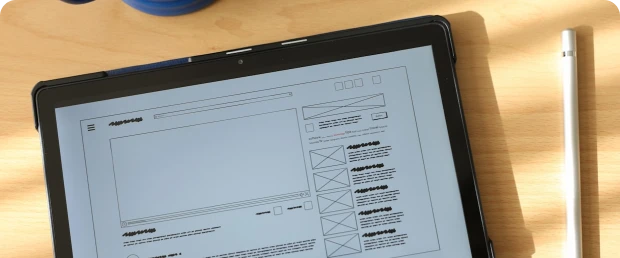 Wireframes del sitio web de Péntica