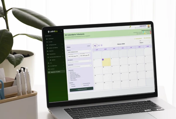 Modulo de calendario tributario de la plataforma péntica en el computador