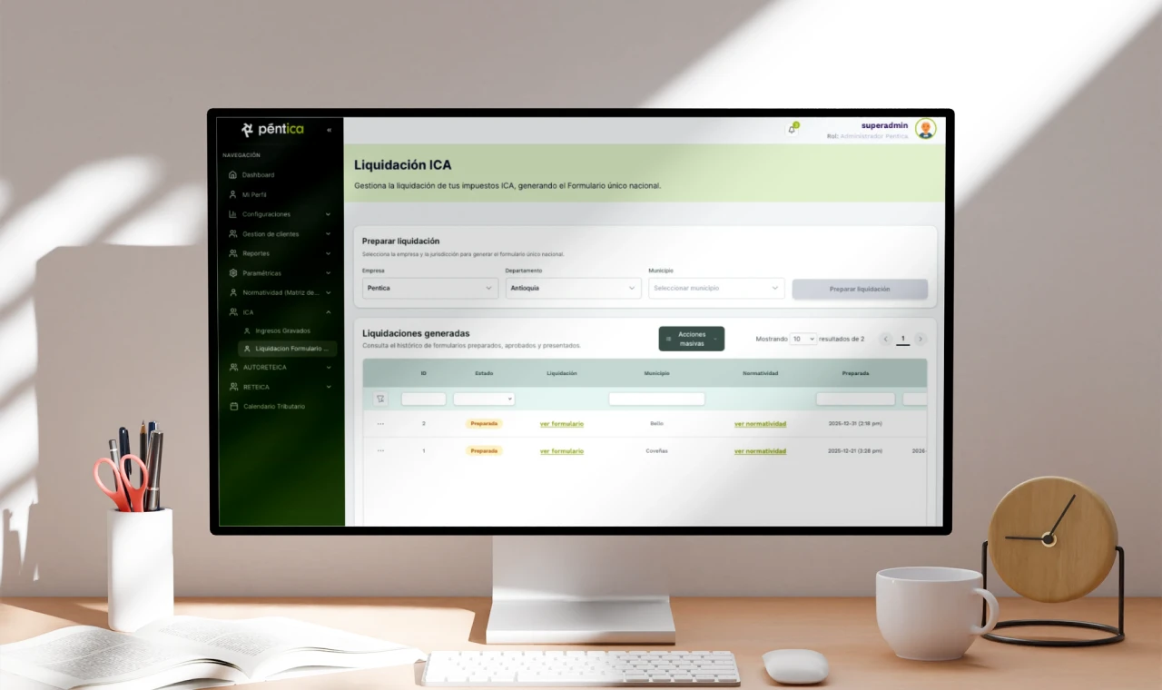 Módulo de cumpliento de declaraciones en pentica, solución tributaria empresarial